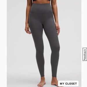 Like-New lululemon Align High-Rise Pant w/ Pockets 28”, sz 10 - Graphite Grey